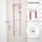 SWTYMIKI Over The Door Purse Organizer - Wall Mounted Handbag Organizer with 16 Hooks and Metal Basket, Hanging Purse Storage