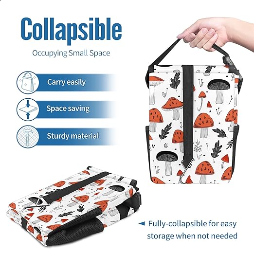 Car Trash Can – Multi-Purpose, Lightweight and Portable with Durable Water-Resistant Coating, No Installation Required, Practical and Ample Capacity, Variety of Colors.Mushroom