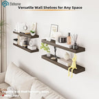 Floating Shelves Board for Wall with Brackets –42" L x 8" W x 2" T Rich Walnut Melamine Wood Floating Shelves for Bathroom, K