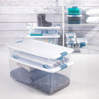 Sterilite 48-Pack Latching Box, Under Bed Storage Bins with Lids, Clear Plastic, 6 Quart - Heavy-Duty Organizing Containers f