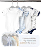 VIS'V Baby Hangers, 11 Inch Velvet Kids Hangers with 6 Pcs Clothes Size Dividers, Infant Toddler Nursery Closet Organization,