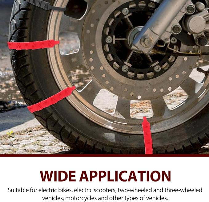 10Pcs Electric Vehicle Anti-Slip Tire Chains for Snow Motorcycle Scooter Wheel Chains Quick Installation Durable Traction Aid