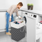 StorageRight Laundry Basket Hamper Large Collapsible Laundry Hamper with Easy Carry Handles，Freestanding Clothes Hampers for 