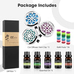 ttstar Car Diffuser Vent Clip - 30mm Aromatherapy Essential Oil, 3 Car Air Fresheners Vent Clips with 36 Refill Pads and 5 Es