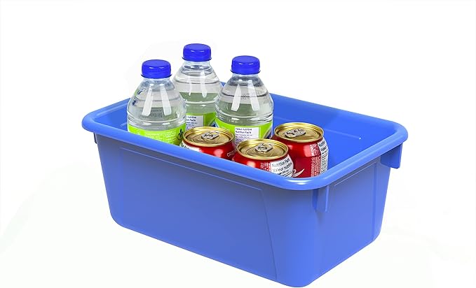 Storex Small Cubby Bins, Pack of 5, 12.2 x 7.8 x 5.1 Inches, Blue (62416U05C)