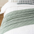 BATTILO HOME Sage Green Throw Blanket for Couch, Boho Bed Throws for Home Decor, Light Blue Throw Blanket for Sofa Living Roo