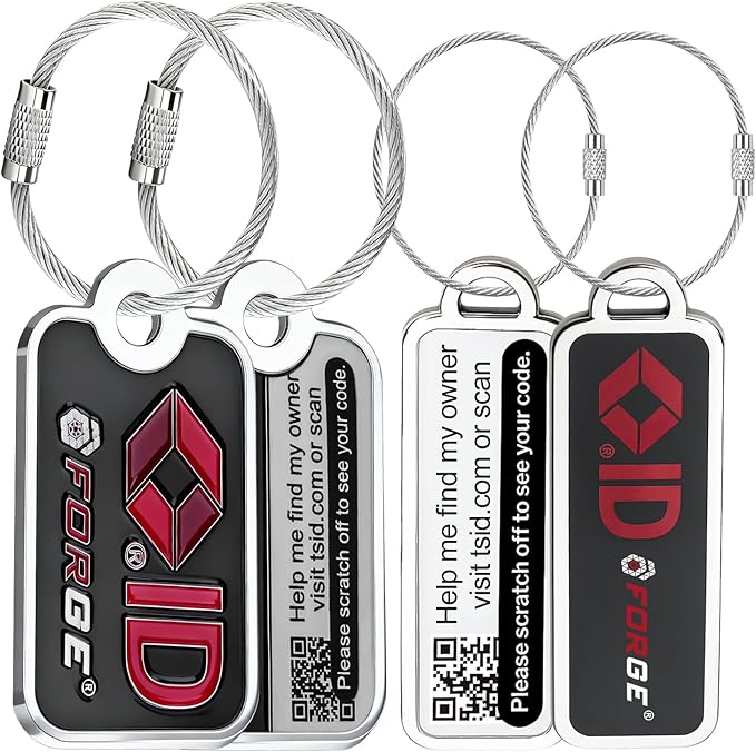 Forge Lost and Found Luggage Tags, Global Luggage Tracking Tag, WorldTracer Compatible, Travel Sentry Powered Baggage ID Syst