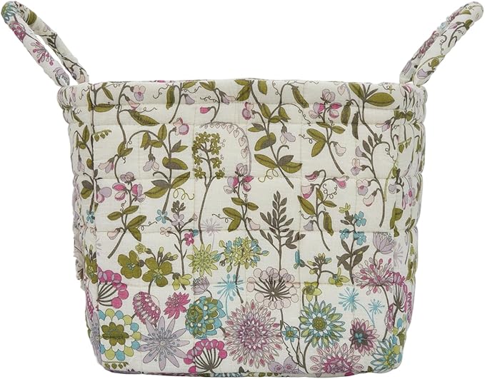 Boho Fabric Storage Basket, Large Capacity Laundry Basket, 12.2'' x 10.23'' x 10.23'' Collapsible Laundry Hamper with Easy Ca