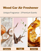 Car Air Freshener-The Original Wood Air Freshener for Visor Clip - Long Lasting Car Odor Eliminator and Scent Diffuser for Ca