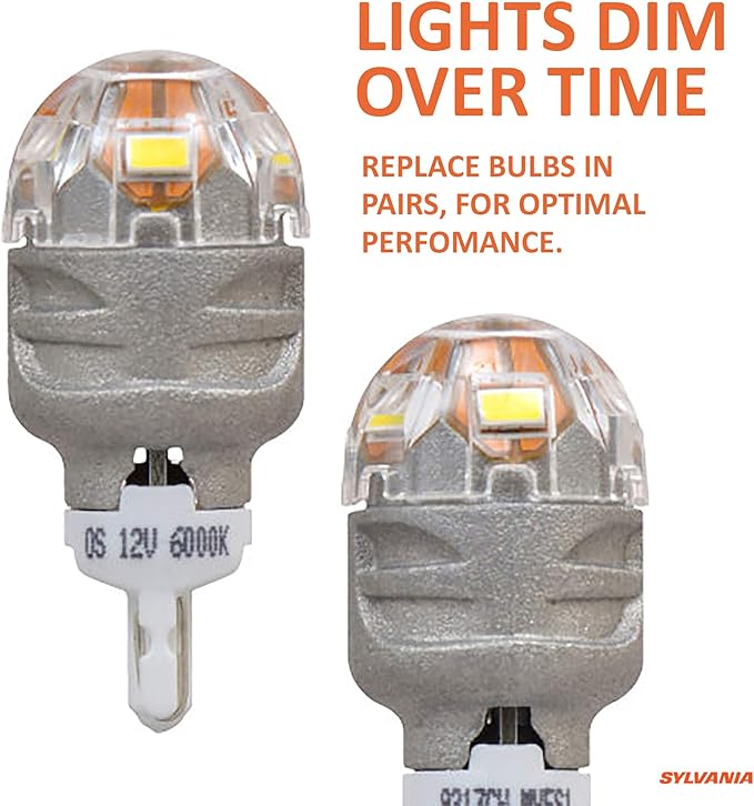 SYLVANIA - 921 T-16 W16W ZEVO LED White Bulb - Bright LED Bulb, Ideal for Interior Lighting - Map, Dome, Trunk, Cargo and License Plate (Contains 2 Bulbs)