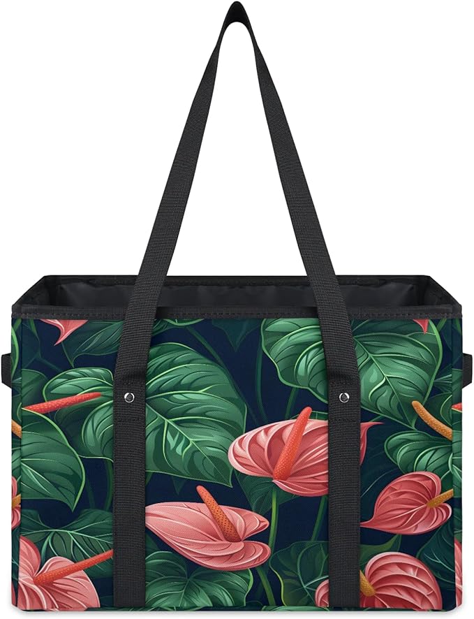 Reusable Grocery Bag, Foldable Large Shopping Tote Bag for Groceries Kitchen Picnic Car Trunk