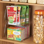 mDesign Modern Stackable Plastic Open Front Dip Storage Organizer Bin Basket for Kitchen Organization - Ligne Collection - 2 