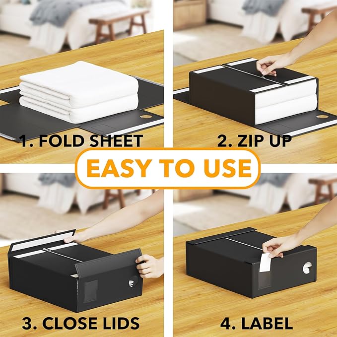 SpaceAid 12 Pack Bed Sheet Organizers and Storage, Foldable Sheet Organizer for Linen Closet, Set Folder Keeper with Window X