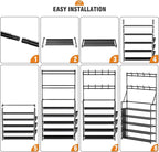 OYREL Shoe Rack 5 Tier Shoe Racks Organizer 20-25 Pairs Shoes Rack for Closet Entrance Shoe Storage Organizer with Hooks and 