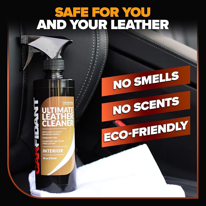 Leather Couch Cleaner - pH Neutral, Non-Toxic & Non-Greasy - Gently Removes Stains & Restores Natural Look - Safe for Car Lea