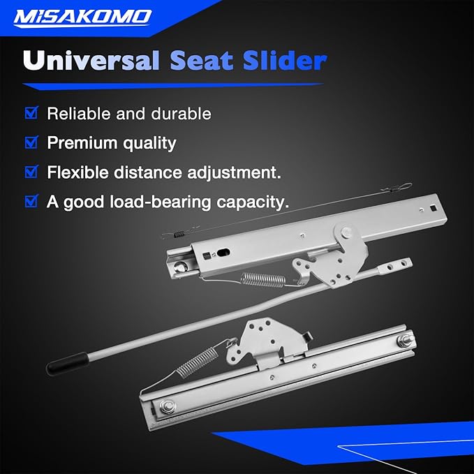 Universal Adjustable Seat Slider, Dual Locking Rails Brackets Kit Compatible with Bucket Seat