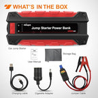 Nilight 2000A Car Battery Jump Starter for Up to 8.0L Gas & 7.0L Diesel Engines 12V Portable Jump Start Booster Pack Jump Box with Jumper Cables DC Output and LED Light