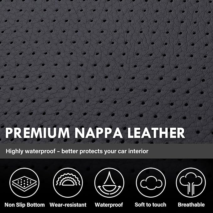 Coverado Chevy Silverado Seat Covers Full Set, Faux Leather Car Seat Covers Fit for 2014-2018 1500, 2015-2019 2500HD 3500HD C