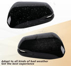 Left and Right Side Mirror Cap Covers With Trun Signal Compatible With 2017-2022 Honda CR-V CRV,2016-2022 Honda HRV HR-V Side Outer Rearview Wing Mirror Cap Black Replace#76201-T1W-A01(2PC)