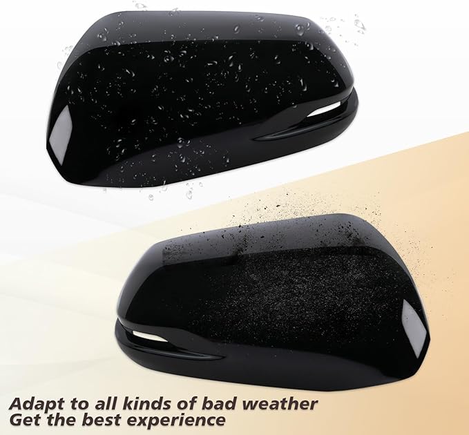 Left and Right Side Mirror Cap Covers With Trun Signal Compatible With 2017-2022 Honda CR-V CRV,2016-2022 Honda HRV HR-V Side Outer Rearview Wing Mirror Cap Black Replace#76201-T1W-A01(2PC)