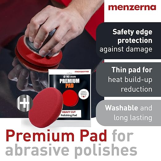 menzerna Scratch and Swirl Remover Kit I Car polishing Set with Menzerna Heavy Cut 400 (8oz) and 3,5 Inch Polishing Pad I Deep Scratch Repair Kit for All Types of Vehicles