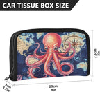 Car Tissue Holder Car Visor Organizer Tissue Box Holder for Car Sun Visor Organizer with Car Vehicle Accessories Essentials Interior for Women Men Blue Octopus Map Compass Coral