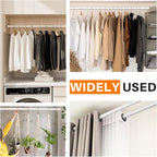 Closet Rod, Closet Rods for Hanging Clothes, 17 to 52 inch Adjustable Closet Hanging Rod, Heavy Duty Clothes Rod Clothing Bar
