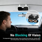 Car Sun Visor Sunglass Box, Car Visor Clip ABS Eyeglasses Storage, Universal Auto Sunvisor Accessories Organizer Box for Most Vehicles, Trucks, SUVs (White)