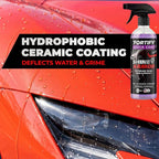 Car Wax Spray and Ceramic Coating for Cars - 3 in 1 Waterless Car Wash and Detailing - Quick Effect Coating Agent for Car - High Gloss Top Coat, Shiny Car Stuff by Shine Armor - Protective Wax 16FlOz