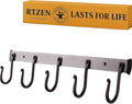 RTZEN Wall Mount Hook Set - Wrought Iron Decorative Rustic Metal Coat Hooks for Hanging - Handcrafted Classic Farmhouse Wall 