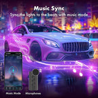 Interior Car Lights, Led Lights for Car Accessories, Christmas Stocking Stuffers for Men Women Teen Girls, RGB Car Interior LED Lights with App Remote, 2 Lines Design LED Lights for Cars with Charger