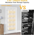 Over The Door Organizer 5 Tiers, Extra Large Behind Door Storage of 10 Compartments, 80 lbs Weight Capacity Hanging Storage O