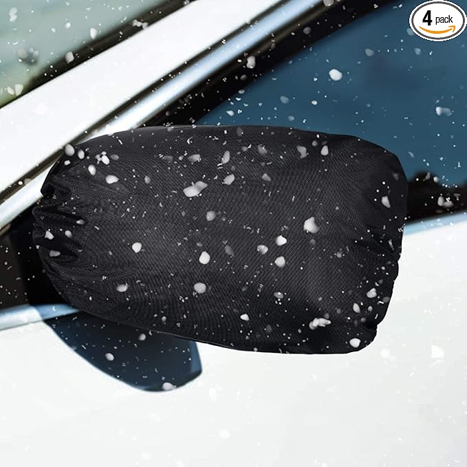 Side View Mirror Cover Auto Rearview Protection Cover Snow Ice Mirror Covers Exterior Rear View Accessories Universal Size for Cars, Black (4 Pieces)