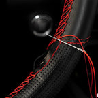 AUTOXBERT Sports Style Hand Sew Steering Wheel Cover Microfiber Leather Car Auto Steering Wheel Cover Stitch on Wrap for Cars