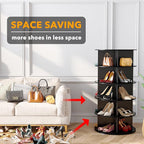SpaceAid 5 Tier Rotating Shoe Rack Tower, Spinning Shoe Display Lazy Susan, Revolving 360 Shoe Rack Storage Round Carousel, V