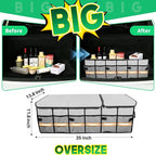 Big Car Trunk Organizer, Cargo Organizer SUV Trunk Storage Non Slip Bottom Waterproof Collapsible Durable Multi Compartments-(