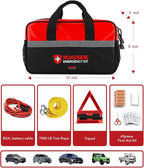Kitgo Car Emergency Kit,Premium Roadside Assistance Essentials with Jumper Cables, Flashlight, Shovel, Screwdriver Set - Idea