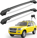 KINGGERI 300LBS Lockable Roof Rack Cross Bars Compatible with Ford Explorer 2011-2015 with Raised Side Rails，Aluminum Roof Rails Crossbars Rooftop Cargo Basket Carrier Bag Luggage Rails