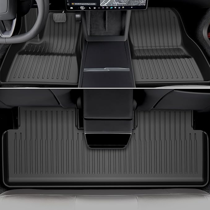6PCS All-Weather TPE Floor Mats & Cargo Liner Set - Compatible with 2024-2026 Model 3 Highland/Standard | Custom Fit Anti-Slip Interior Protection