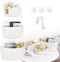 Hanging Storage Baskets, Over the Door Basket, Cotton Wall Baskets Storage, Hanging Door Basket with 4 Hooks