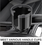 QODOLSI Pack-1 Car Conversion Cup Holder, Within 4.13" Drink Stand from Small to Large Cups Mouth, Rotatable Adjustable Base with Anti-Slip Pad, Universal Plug-and-Play Cup Holder for Cars (Black)