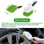 ITTAHO 4 Pack Car Wash Brush Wheel Cleaning Woolies Brush Detailing Brush and Stiff Tire Brush Tires Wheel Brushes for Cleani