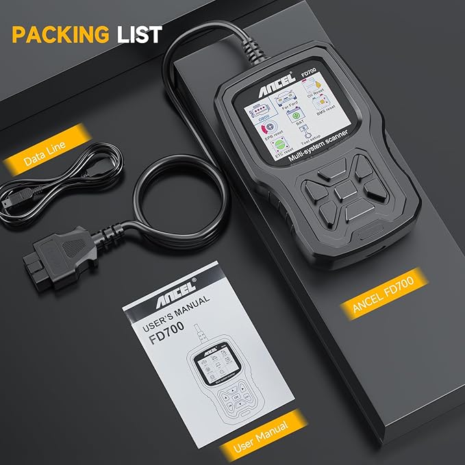 ANCEL FD700 Ford Lincoln Mercury OBD2 Scanner, Full System Automotive Car Code Reader with All Functions, Including Battery