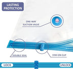 Cozy Essential Vacuum Storage Bags, 80% Compression Vacuum Seal Space Saver Plastic Packaging Bags for Clothes, Blankets, Pil