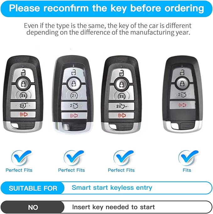 For Ford Key Fob Cover with Keychain, Soft TPU Key Case Shell Full Protection for Ford Explorer Fusion Escape Edge Expedition