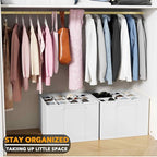 SpaceAid Shoe Organizer for Closet, 2 Pack Foldable Shoe Storage Containers Baskets Boxes Bins w/Adjustable Dividers, Fits 16