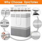 3 Pack Large Laundry Baskets, Laundry Hampers, Freestanding Waterproof Collapsible Clothes Bag with Extended & Reinforced Han