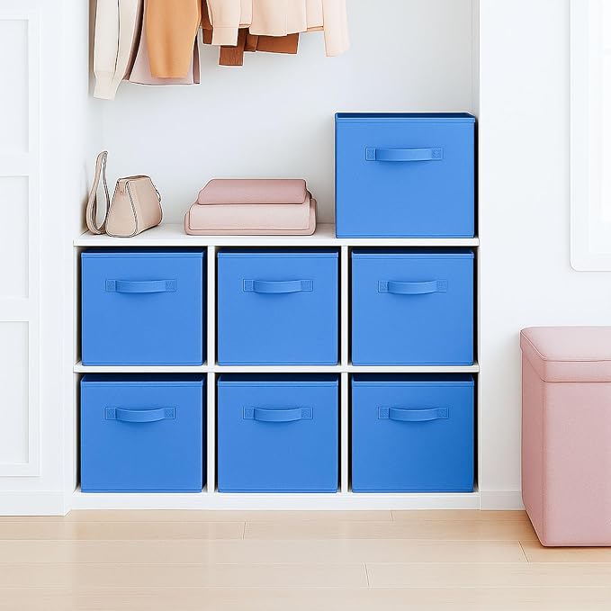 ShellKingdom Storage Bins, Foldable Fabric Storage Cubes And Cloth Storage Organizer Drawer For Closet And Toys, 2 Pack (Roya