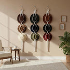 3 PCS Macrame Hat Hangers for Wall, Bohemian Hand Weaving Boho Hat Rack Organizer for Cowboy, Wide Brim, Bowler & Fedora Hats