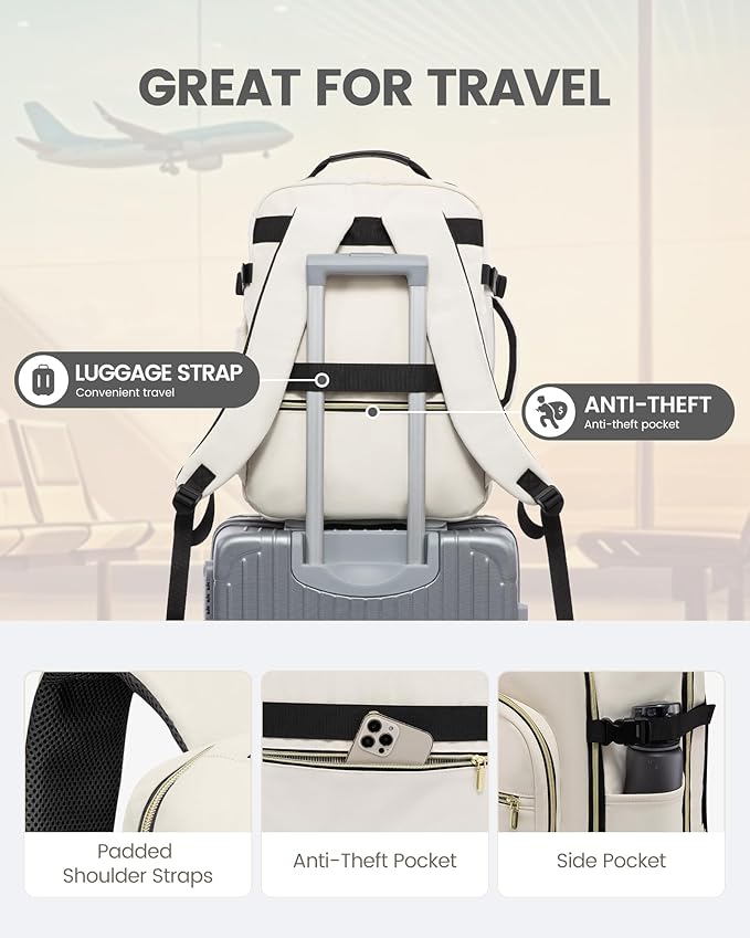 LOVEVOOK Travel Backpack for Women & Men 40L,Airline Approved Carry On Backpack Travel Essentials,TSA Carry on Luggage,Waterp